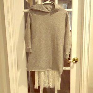 Hoodie dress Cotton and lace!